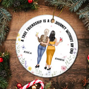 Gift For Bestie - It Takes A Long Time To Grow An Old Friend - Personalized Circle Ceramic Ornament