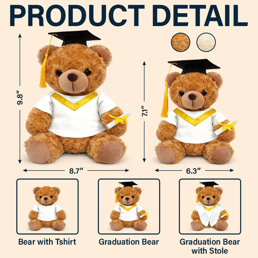 Graduation,Gift For Daughter,Dad - Daughters (Adult),Mom - Daughters (Adult),Happy,Dad - Sons,Gift For Son,Mom - Sons - Custom Photo Congratulations Graduates - Personalized Teddy Bear