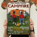 BBQ Camping Couple Where Music Gets Played - Couple Gift - Personalized Custom Classic Metal Signs