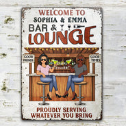 Backyard Bar Where Memories Are Made And Often Forgotten In The Morning - Gift For Couples - Personalized Custom Classic Metal Signs