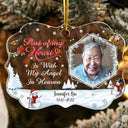 Custom Photo In Loving Memory Those We Love Don't Go Away Christmas - Memorial Gift For Family - Personalized Custom Medallion Acrylic Ornament