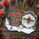Custom Photo In Loving Memory Those We Love Don't Go Away Christmas - Memorial Gift For Family - Personalized Custom Medallion Acrylic Ornament