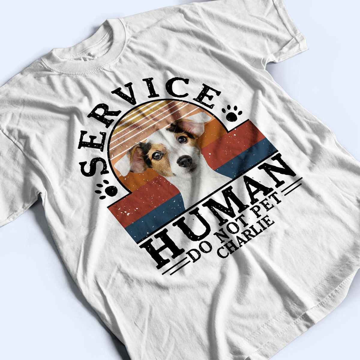Custom Photo Dog Cat Service Human Do Not Pet - Gift For Dog Lovers And Cat Lovers - Personalized Custom T Shirt