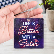 Sister Rain Or Shine I Will Always Be There Pinky Promise - Gift For Sisters - Personalized Custom Acrylic Keychain