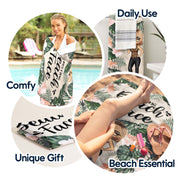 Drink In My Hand Toes In The Sand - Gift For Beach Lovers - Personalized Custom Beach Towel