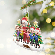 Christmas,Gift For Grandchildren,Gift For Grandkids,Gift For Grandma,Grandma - Grandkids,Sentimental,Vector - Christmas Gift For Grandma Mom - Personalized Grandkids Hugging Acrylic Ornament
