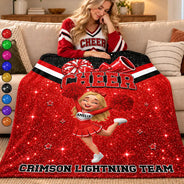 Christmas, Happy, Top Market, Vector - Gift For Cheerleaders, Daughter, Granddaughter - Personalized Faux Glitter Fleece Blanket, Sherpa Blanket