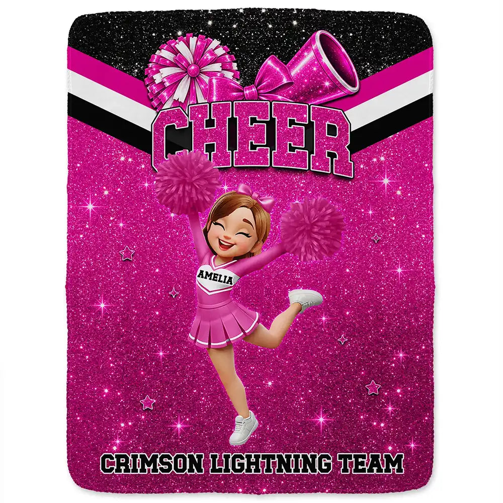 Christmas, Happy, Top Market, Vector - Gift For Cheerleaders, Daughter, Granddaughter - Personalized Faux Glitter Fleece Blanket, Sherpa Blanket