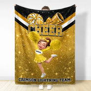 Christmas, Happy, Top Market, Vector - Gift For Cheerleaders, Daughter, Granddaughter - Personalized Faux Glitter Fleece Blanket, Sherpa Blanket