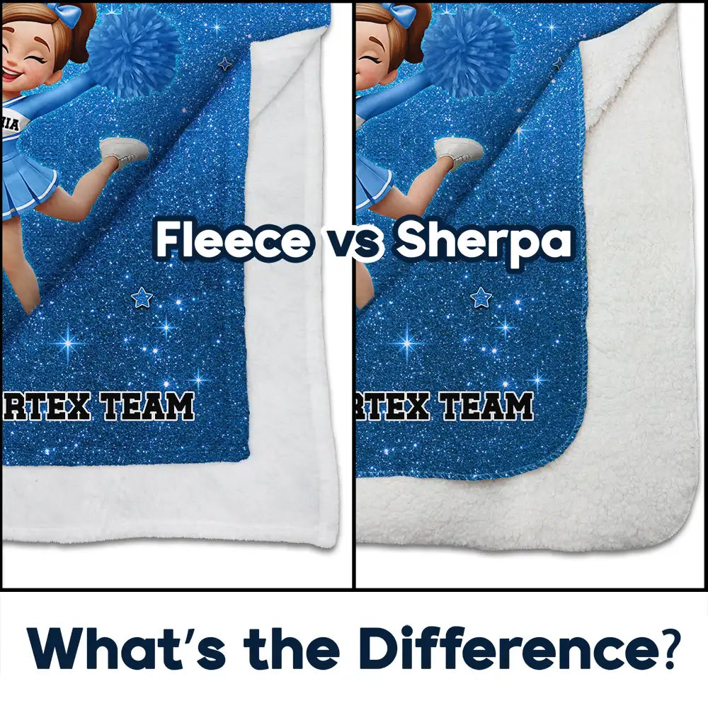 Christmas, Happy, Top Market, Vector - Gift For Cheerleaders, Daughter, Granddaughter - Personalized Faux Glitter Fleece Blanket, Sherpa Blanket