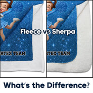 Christmas, Happy, Top Market, Vector - Gift For Cheerleaders, Daughter, Granddaughter - Personalized Faux Glitter Fleece Blanket, Sherpa Blanket