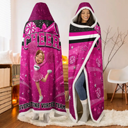 Christmas,Happy,Vector - Gift For Cheerleaders, Daughter, Granddaughter - Personalized Faux Glitter Wearable Hooded Blanket