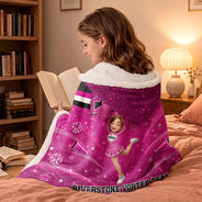 Christmas,Happy,Vector - Gift For Cheerleaders, Daughter, Granddaughter - Personalized Faux Glitter Wearable Hooded Blanket