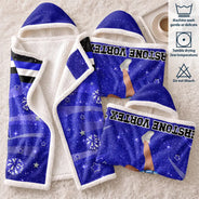 Christmas,Happy,Vector - Gift For Cheerleaders, Daughter, Granddaughter - Personalized Faux Glitter Wearable Hooded Blanket
