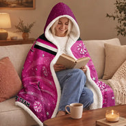 Christmas,Happy,Vector - Gift For Cheerleaders, Daughter, Granddaughter - Personalized Faux Glitter Wearable Hooded Blanket
