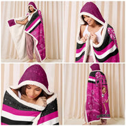 Christmas,Happy,Vector - Gift For Cheerleaders, Daughter, Granddaughter - Personalized Faux Glitter Wearable Hooded Blanket