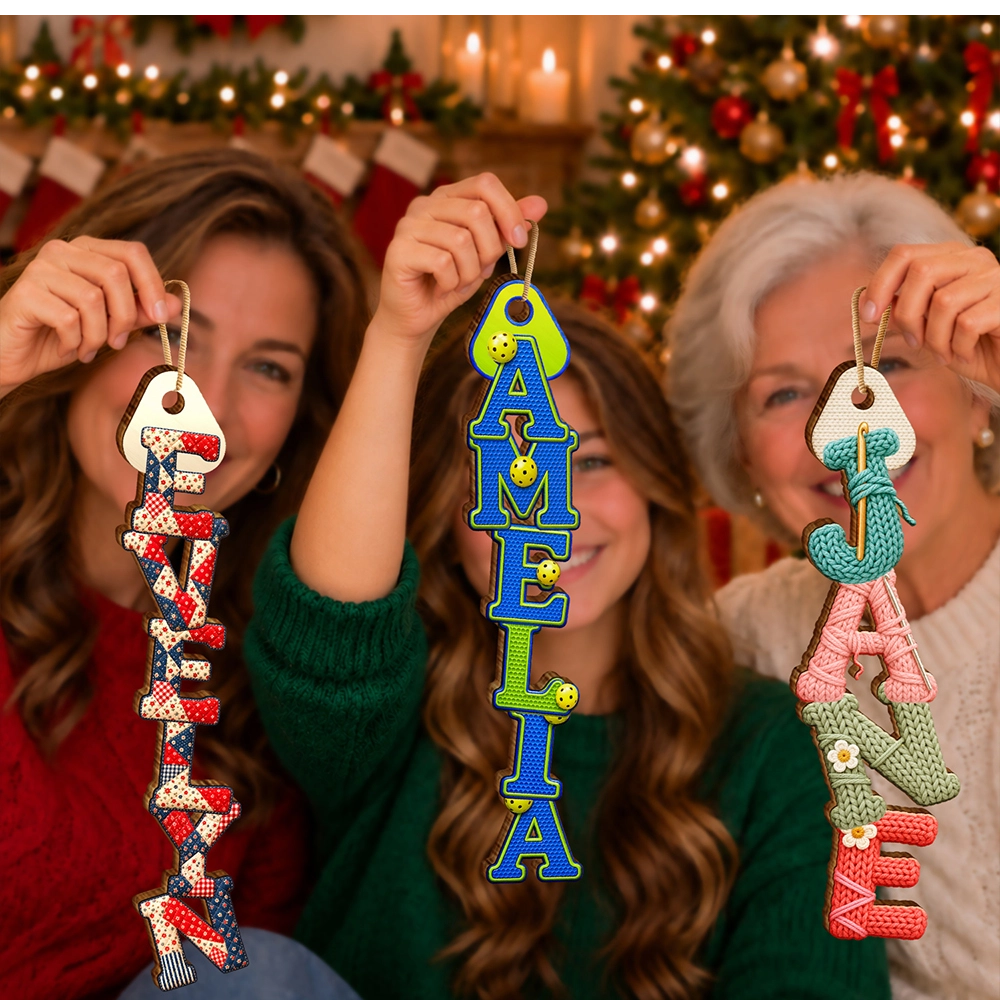 Christmas,Gift For Women,Gift For Yourself,Gifts For Her,Icon,Proud,Reading - Christmas Gift For Mom Grandma Wife - Personalized Custom Name In Reading Gardening Baking Letters Wooden Ornament