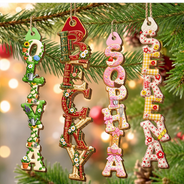 Christmas,Gift For Women,Gift For Yourself,Gifts For Her,Icon,Proud,Reading - Christmas Gift For Mom Grandma Wife - Personalized Custom Name In Reading Gardening Baking Letters Wooden Ornament
