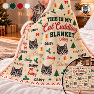 Christmas,Custom Photo,Cut-Face Photo,Pet Lovers,Playful - Christmas Cozy Gift For Dog Cat Pet Lovers - Personalized Custom Photo Pet With Name Wearable Hooded Blanket