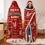 Christmas,Custom Photo,Cut-Face Photo,Pet Lovers,Playful - Christmas Cozy Gift For Dog Cat Pet Lovers - Personalized Custom Photo Pet With Name Wearable Hooded Blanket