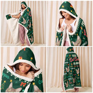 Christmas,Custom Photo,Cut-Face Photo,Pet Lovers,Playful - Christmas Cozy Gift For Dog Cat Pet Lovers - Personalized Custom Photo Pet With Name Wearable Hooded Blanket