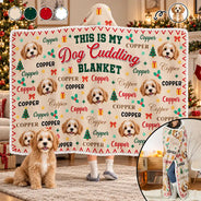 Christmas,Custom Photo,Cut-Face Photo,Pet Lovers,Playful - Christmas Cozy Gift For Dog Cat Pet Lovers - Personalized Custom Photo Pet With Name Wearable Hooded Blanket