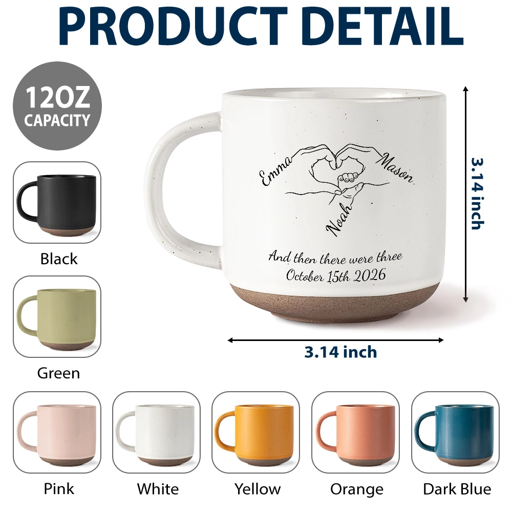 Adorable,Christmas,First Christmas,Gift For Mother,Gifts For Her,Icon,New Baby,New Mom - Christmas Gift For New Parents - Personalized Holding Hands Line Pottery Mug