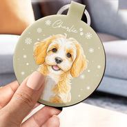 Art Design,Christmas,Custom Photo,Pet Lovers,Photo - Vivid Watercolor Art,Playful - Christmas Gift For Pet Lover - Personalized Custom Photo Watercolor Pet Portrait With Name Leather Keychain