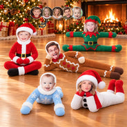 Art Design, Christmas, Custom Photo, Family, Humorous, Photo - Christmas Adult Poseable Body Doll - Funny Gift For Kids, Grandkids - Personalized Custom Photo Christmas Family Costume Santa Gingerbread Elf Poseable Plush Doll