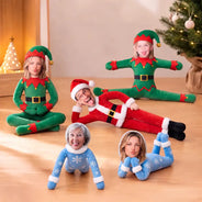 Art Design, Christmas, Custom Photo, Family, Humorous, Photo - Christmas Adult Poseable Body Doll - Funny Gift For Kids, Grandkids - Personalized Custom Photo Christmas Family Costume Santa Gingerbread Elf Poseable Plush Doll