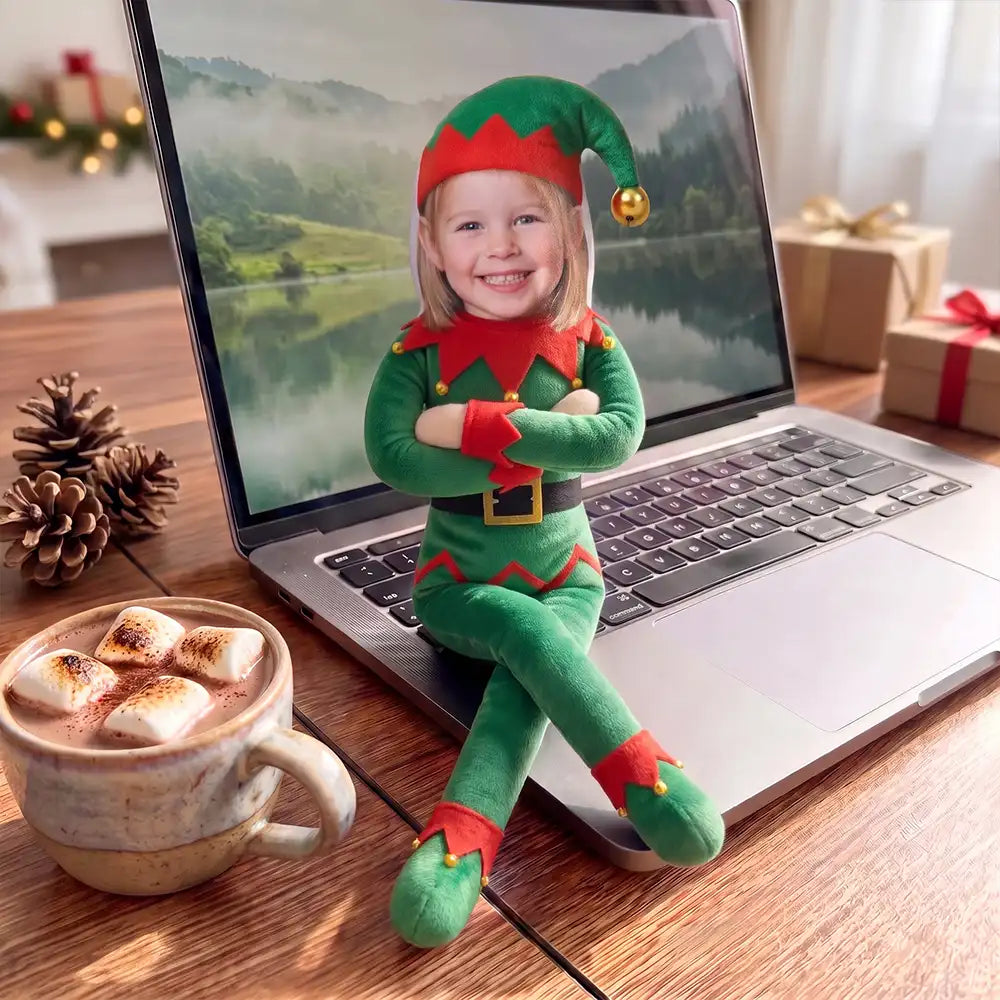 Art Design, Christmas, Custom Photo, Family, Humorous, Photo - Christmas Adult Poseable Body Doll - Funny Gift For Kids, Grandkids - Personalized Custom Photo Christmas Family Costume Santa Gingerbread Elf Poseable Plush Doll