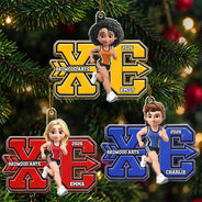 Christmas,Happy,Top Market,Vector - Christmas Keepsake Gift For Runner Grandkids - Personalized Cross Country Acrylic Ornament