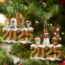 Pet Lovers,Pet Mom,Pet Dad,Dog Lovers,Dog Mom,Dog Dad,Cat Lovers,Cat Mom,Cat Dad,Christmas - Christmas Cute 3D Effect Dog Cat - Personalized Custom Shaped Wooden Ornament