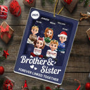 Gift For Brothers,Gift For Sisters,Cousin,Gift For Sibling,Happy,Christmas - Brothers & Sisters Forever Linked Together Toy Box - Personalized Custom Shaped Acrylic Ornament