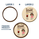 Stick Figure,Gift For Father,Gift For Grandpa,Gift For Mother,Gift For Grandma,Happy - Drive Safe Daddy Colorful Stick Figures - Personalized Custom Shaped Car Visor Clip