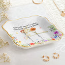 Gift For Sisters,Gift For Bestie,Gift For Women,Happy - Birth Flower Sisters From The Same Garden - Personalized Lace Square Jewelry Dish
