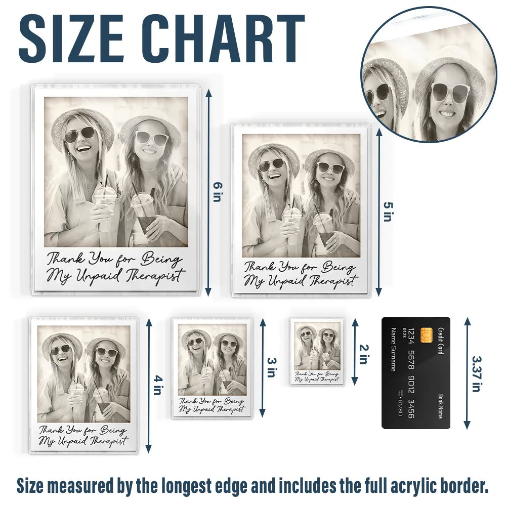 Gift For Bestie,Gift For Sisters,Happy,Custom Photo,Old Best friends - Custom Photo Besties Gray Scale Right In The Throat - Personalized Acrylic Fridge Magnet