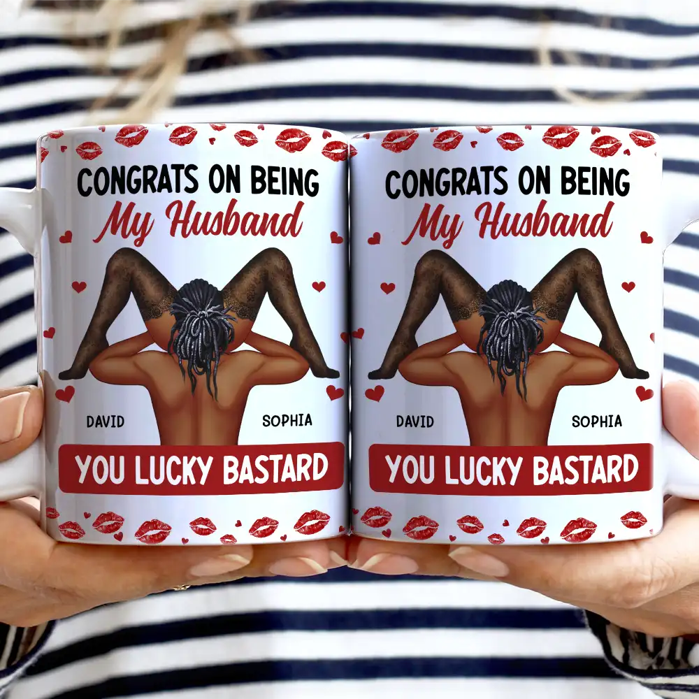 Gift For Couples,Old Couples,Gift For Husband,Gift For Wife,Gift For Boyfriend,Gift For Girlfriend,Custom Photo,Love - I Love Your Face Timber Couple - Personalized White Edge-to-Edge Mug