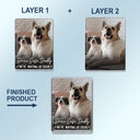 Pet Lovers,Pet Mom,Pet Dad,Dog Lovers,Dog Mom,Dog Dad,Cat Lovers,Cat Mom,Cat Dad,Happy,Custom Photo - Custom Photo Drive Safe Daddy We're Waiting At Door - Personalized Custom Shaped Acrylic Car Visor Clip