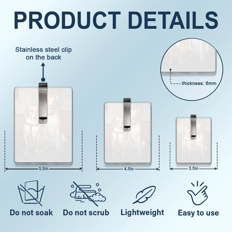 Pet Lovers,Pet Mom,Pet Dad,Dog Lovers,Dog Mom,Dog Dad,Cat Lovers,Cat Mom,Cat Dad,Happy,Custom Photo - Custom Photo Drive Safe Daddy We're Waiting At Door - Personalized Custom Shaped Acrylic Car Visor Clip