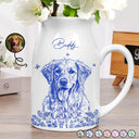 Gift For Mother,Gift For Grandma,Family,Dog Lovers,Dog Mom,Cat Lovers,Cat Mom,Pet Lovers,Pet Mom,Gift For Bestie,Happy - Custom Photo Pencil Sketch Art Loving Couple Family Pet - Personalized Ceramic Flower Vase