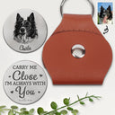 Family,Gift For Bestie,Dog Lovers,Cat Lovers,Happy,Custom Photo,Gift For Mother,Gift For Father - Custom Photo Pencil Sketch Carry Me Close I'm Always With You - Personalized Leather Pocket Hug