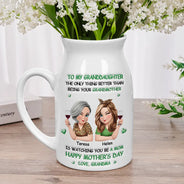 Mom - Daughters (Adult),Gift For Daughter,Love,Vector - 3D Effect The Only Thing Better Than Being Your Mother Grandma - Personalized Ceramic Flower Vase
