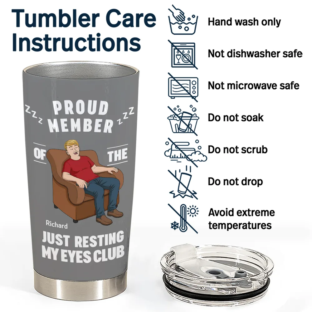 Gift For Father,Gift For Grandpa,Gift For Men,Non-Eng,Vector,Humorous - I'm Just Resting My Eyes - Personalized Tumbler
