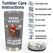 Gift For Father,Gift For Grandpa,Gift For Men,Non-Eng,Vector,Humorous - I'm Just Resting My Eyes - Personalized Tumbler