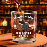 Gift For Father,Gift For Grandpa,Gift For Men,Non-Eng,Vector,Humorous - I'm Just Resting My Eyes - Personalized Whiskey Glass