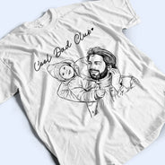 Gift For Father,New Dad,Gift For Grandpa,Top Market,Non-Eng,Photo - Pencil Sketch,Adorable - Custom Photo Pencil Sketch Best Dad Grandpa Ever Portrait - Personalized T Shirt