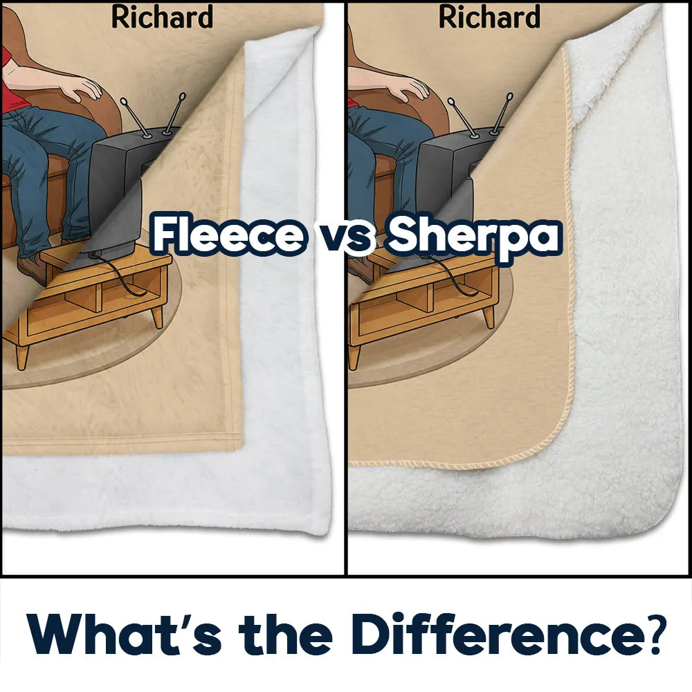 Gift For Father,Gift For Grandpa,Gift For Men,Non-Eng,Vector,Humorous - No One Watches TV With Their Eyes Closed Better Than You - Personalized Fleece Blanket, Sherpa Blanket