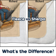 Gift For Father,Gift For Grandpa,Gift For Men,Non-Eng,Vector,Humorous - No One Watches TV With Their Eyes Closed Better Than You - Personalized Fleece Blanket, Sherpa Blanket