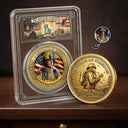 America 250th,Custom Photo,Independence Day,Family,Proud,Remove BG Photo - Custom Photo American Hero Firefighter Police Nurse EMT - Personalized Commemorative Keepsake Coin